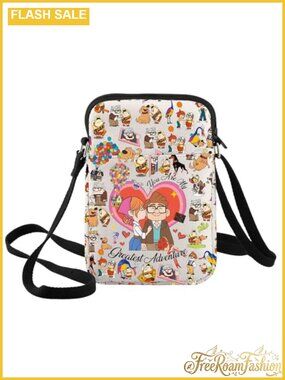 Adventure Movie Crossbody Bag Cotton Canvas Shoulder Bag Cartoon